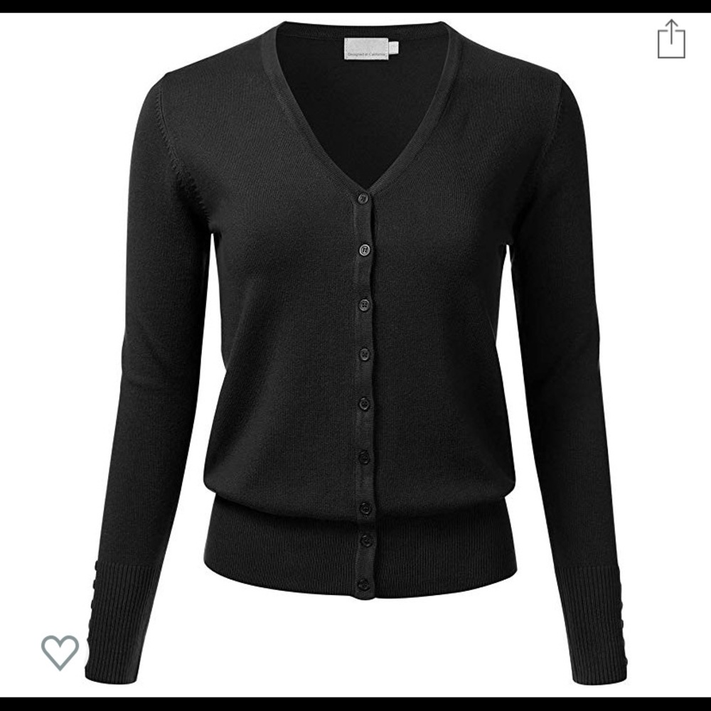 Black button up knit cardigan
